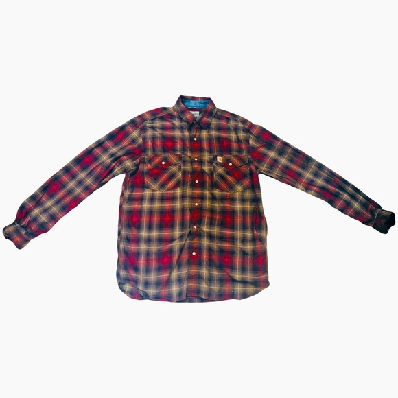 Carhartt relaxed fit lightweight long sleeve button up plaid shirt Men’s Medium - Picture 3 of 5